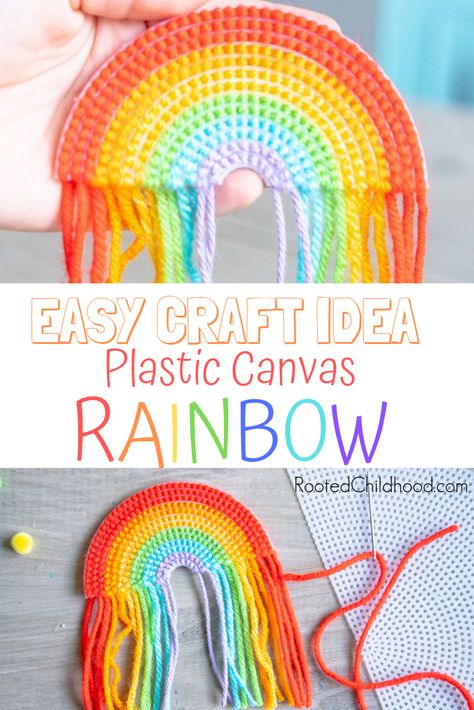 Plastic Canvas Crafts For Kids, Mesh Canvas Crafts, Plastic Canvas Rainbow, Plastic Mesh Crafts, Canvas Crafts For Kids, Fun Cross Stitch Patterns, Plastic Canvas Art, Ahg Crafts, Easy Plastic Canvas Patterns