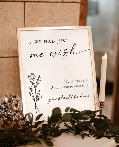 This Wedding In Loving Memory Memorial Table Sign features a simple design with modern calligraphy to honor those who are truly missed. After you place your order, you will receive an email from Templett with access to your self-editable template where you will be able to customize all your own details! Templett is an online application editor that allows you to completely personalize your printable directly in your browser. Great news: no need to download any fonts or software!  --------------- Honored Guests Wedding, Wedding Sign For Lost Loved Ones, With Us In Spirit Wedding, Wedding Missed Loved Ones Memory Table, In Memory At Wedding Ideas, Wedding Decor With Photos, Signs At Wedding Reception, Honoring Past Loved Ones At Wedding, Wedding Reception Sign In Table