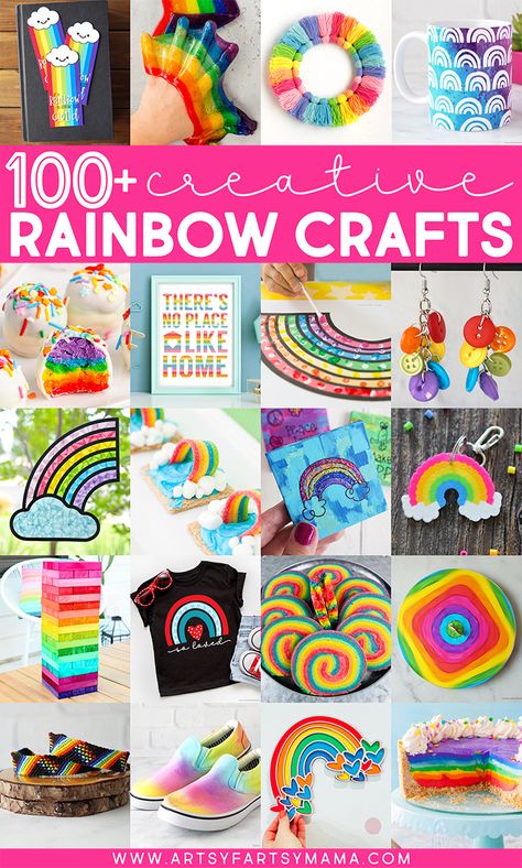 Rainbow Snacks, Rainbow Mobile, Rainbow Wreath, Rainbow Plaid, Rainbow Diy, Group Crafts, Rainbow Keychain, Friendship Bracelets With Beads, Diy Rainbow