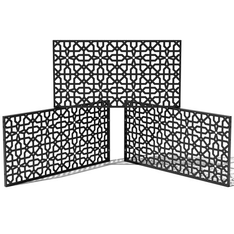 PRICES MAY VARY. DURABLE MATERIAL: Made from a lightweight yet durable plastic, this privacy screen panel is all-weather resistant to scratches and UV DIMENSIONS & DETAILS: When assembled, this decorative divider panel measures 24 Inches in height, 1.25 Inches in width and 45 Inches in length SEVEN DESIGNS: With seven designs varying in privacy levels, Veradek privacy screen panels seamlessly fit into any contemporary outdoor space MODERN HOME DÉCOR: Whether you use it as a patio divider, decora Decorative Steel Panels, Lattice Patio Privacy, Mid Century Modern Privacy Screen, Jacuzzi Privacy Ideas, Flower Privacy Fence, Small Patio Privacy Ideas, Fence Extensions For Privacy, Patio Divider, Indoor Privacy Screen