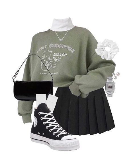 Cute Skirt Outfits, Outfit Layout, Trendy Outfits For Teens, Easy Trendy Outfits, Cute Everyday Outfits, Really Cute Outfits, Kpop Outfits, Casual Style Outfits, Teen Fashion Outfits