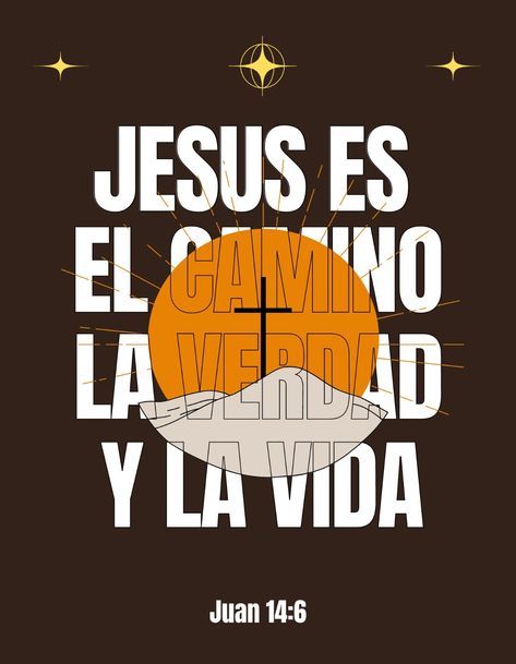 Jesus es el camino, la verdad y la vida 💛 Bible Words, God Is Good, Abba, Gods Love, Social Media Post, Spirituality, Bible, Jesus, Design