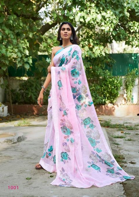 Floral Sarees, Saree Painting Designs, Saree Painting, Hand Painted Dress, Fabric Painting On Clothes, Hand Painted Sarees, Organza Sarees, Satin Saree, Stylish Sarees