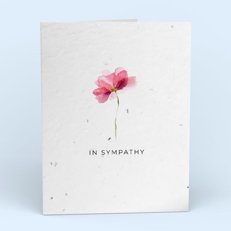 Our In Sympathy Watercolor card is great for showing sympathy to a loved one and contains seeds that can be grown into herbs, vegetables or wildflowers! You can personalize it to say whatever you want on the back, we will mail it to any address, and then your recipient can just tear a piece and plant it! In less than month your card could grow into a sprouting garden for your recipient with great care. Homemade Condolence Cards, Watercolour Condolence Card, Sorry For Your Loss Watercolor Cards, Watercolor Post Cards, Condolence Watercolor Cards, Watercolor Sympathy Cards Diy, Sympathy Card Design, Watercolor Condolence Card, Modern Greeting Card