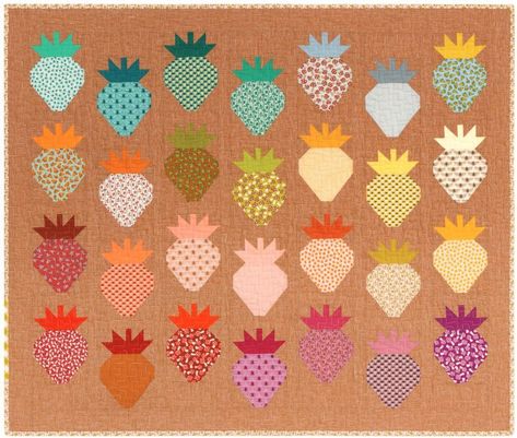 Elizabeth Hartman Quilts, Berry Patch, Elizabeth Hartman, Primitive Gatherings, Robert Kaufman Fabrics, Patch Quilt, Free Quilting, Custom Quilts, Robert Kaufman