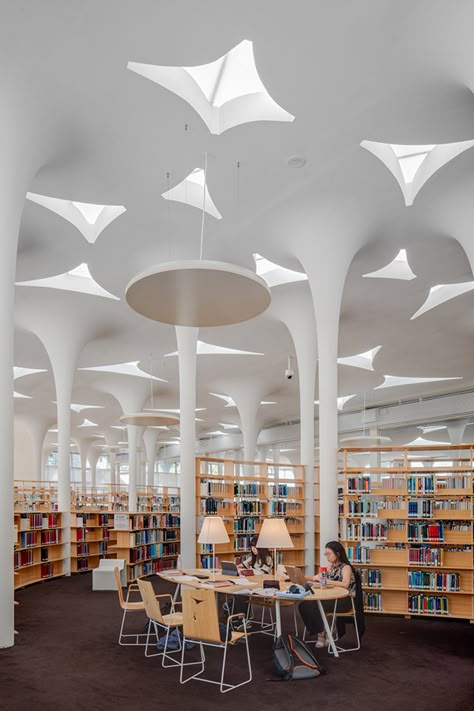 Toyo Ito's NTU Library - Taipei on Behance Architecture Career, Toyo Ito, Library Architecture, Japanese Architect, University Library, Column Design, Zaha Hadid Architects, Architecture Sketch, Facade Design