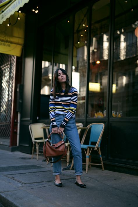 Outfit: Colorful Stripes in Paris » teetharejade Loewe Puzzle Bag Outfit, Loewe Puzzle Bag, Loewe Puzzle, Puzzle Bag, Outfit Posts, French Fashion, Travel Outfit, Get Dressed, Cloth Bags