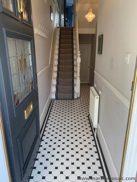 Victorian Floor Tiles - Interior — Martin Mosaic Victorian Tiles London Pathway Tiles, Victorian Terrace Hallway, Victorian Hallway Tiles, Tiles Garden, Hallway Tiles Floor, Octagon Tile, Hall Tiles, Floor Mosaic, Entryway Tile