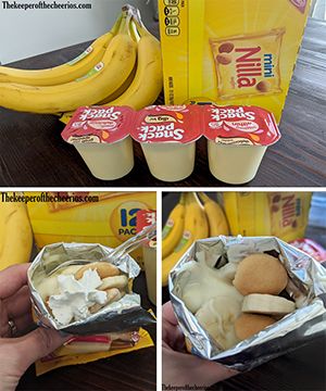 Simple Camping Food Ideas, Summer Snacks For Kids Self Serve, Camping Food Desserts, Cheap Camping Meals Budget, Easy On The Road Meals, Pudding Desert Ideas, Healthy Camping Desserts, Outing Food Ideas, Lake Trip Food Ideas