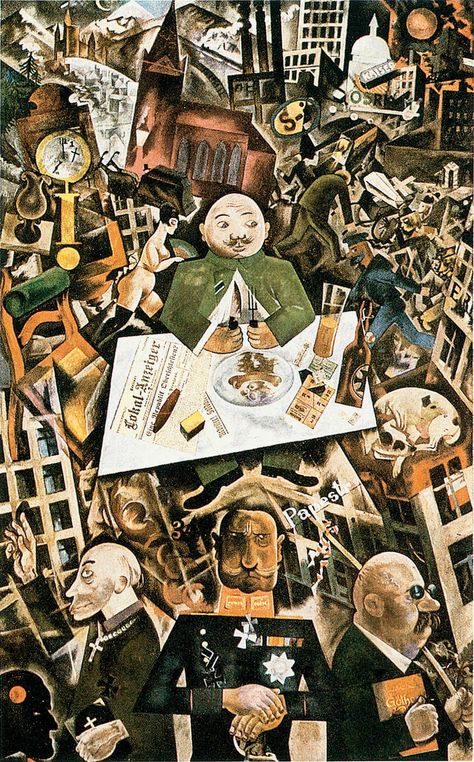 Georg Grosz was born in Berlin in 1893; one of the most influential artists of the Weimarer Republik, he captured the idiocy & corruption of Germany's ruling class in "Sonnenfinsternis" (Eclipse of the Sun) (1926) Ludwig Meidner, Max Beckmann, George Grosz, Degenerate Art, German Fairy Tales, Francis Picabia, German Expressionism, Max Ernst, Winter's Tale