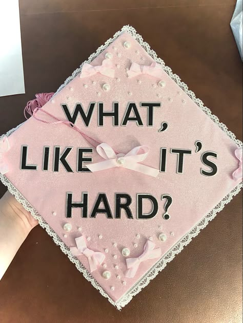 Graduating Early Cap Ideas, Graduation Cap Designs Grad School, Coquette Grad Cap Ideas, Cap Decoration Graduation Aesthetic, Cute Girly Graduation Cap, Grad Hats Ideas, Girly Cap Decoration Graduation, Jonas Brothers Graduation Cap, Pink Cap Decoration