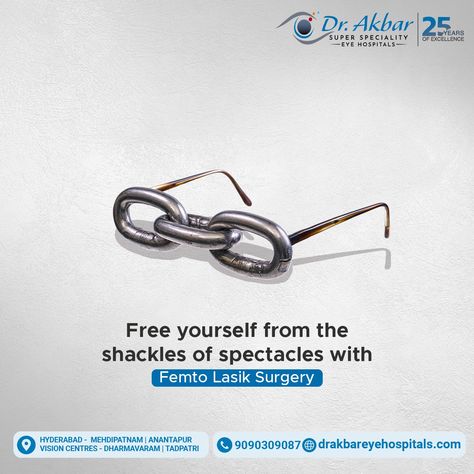 Break-up with your Spectacles and say Hi, to naked eyes with FemtoLasik Surgery. . . . . 🎯Call: Mehdipatnam- 09090309087 🎯Anantapur- 07674958009 🎯Visit us at www.drakbareyehospitals.com . . . . #sight #lasik #lasiksurgery #glasses #clearvision #lasiktreatment #eyecare #FemtoLasik #eyesight #eyehospital #drakbareyehospital #Hyderabadhospital #Hyderabad #andhrapradesh #anantapurHospital Lasik Surgery Creative Ads, Eye Care Creative Ads, Retina Surgery, Healthcare Advertising, Lasik Eye Surgery, Lasik Surgery, Eye Hospital, Robotic Surgery, Pop Up Art