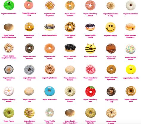 In an Effort to Increase Plant-Based Offerings, Dunkin' Has Added 41 Vegan Doughnuts to Its Belgium Menu Vegan Banana Cookies, Dunkin Donuts Menu, Vegan Banana Pudding, Vegan Chocolate Cookies, Vegan Doughnuts, Donut Flavors, Vegan Donuts, Vegetarian Menu, Banana Cookies