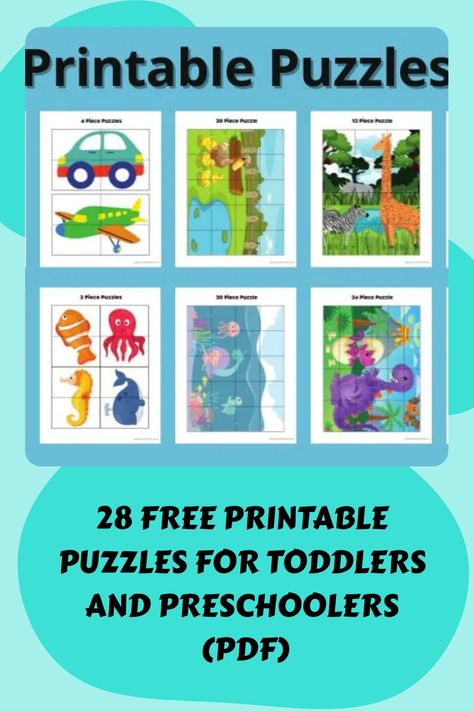 28 Free Printable Puzzles for Toddlers and Preschoolers (PDF) Toddler Puzzles, Preschool Puzzles, Free Printable Puzzles, Printable Puzzles For Kids, Sequencing Cards, Fun Educational Activities, Free Puzzles, Short Stories For Kids, Printable Puzzles