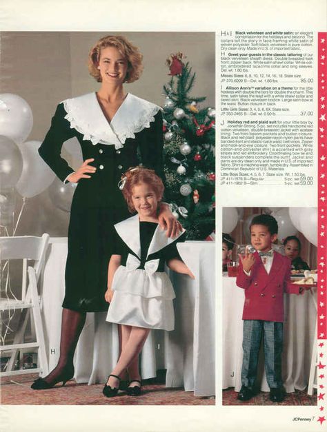 Are we sure the boy in the blazer isn't actually 35? | The 22 Most Embarrassing Pages Of The 1990 J.C. Penney Christmas Catalog Jcpenney Christmas Catalog, 1990s Fashion, Christmas Catalogs, Christmas Books, Satin Dresses, 90s Fashion, Childhood Memories, Penny, Retro Fashion