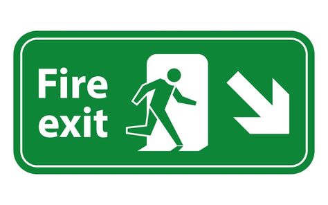 Symbol Graphic Design, Fire Exit Sign, Fire Exit, Graphic Design Vector, Exit Sign, The Warning, Design Vector, Vector Art, Vector Free