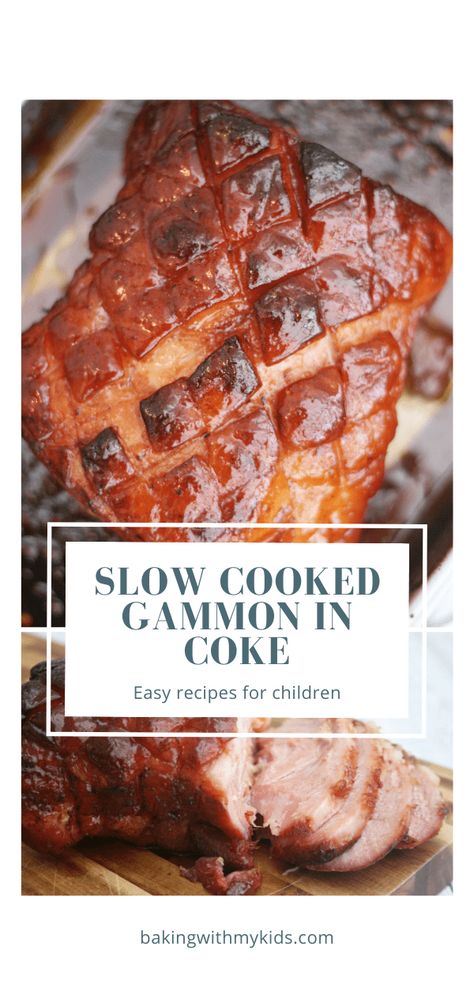 Slow Cooker Gammon Coke, Gammon Roast Dinner, Slow Cooker Christmas Ham, Ham Cooked With Coke, Cola Ham Slow Cooker, Easy Gammon Recipes, Coke Ham Crockpot, Slow Cooker Gammon Recipes Uk, Gammon Recipes Roasts