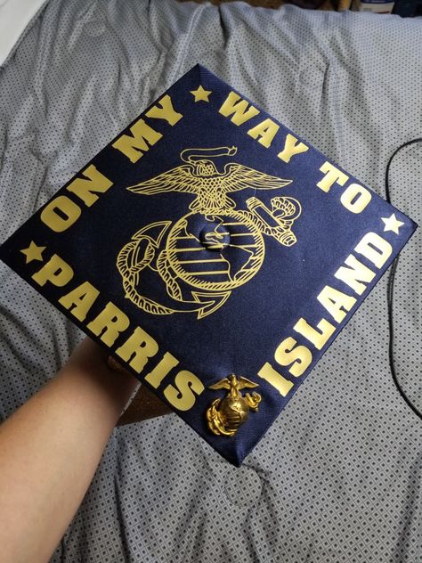 Marine Corps Graduation Cap Marine Corps Graduation Cap, Usmc Graduation Cap, Marine Graduation Party, Jrotc Graduation Cap, Army Graduation Cap, Marine Biologist Graduation Cap, Marine Graduation Posters, Navy Graduation Cap, Marines Graduation