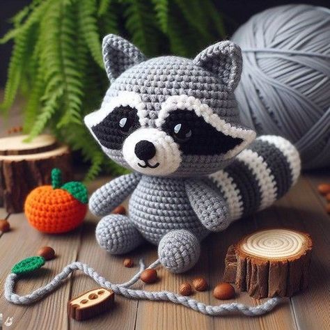 Raccoon Amigurumi Free Pattern, Crochet Raccoon Free Pattern, Racoon Crochet Pattern Free, Crochet Racoon Pattern Free, Raccoon Crochet Pattern, Amigurumi Raccoon, Raccoon Crochet, Crochet Raccoon, Knitting Dolls Free Patterns