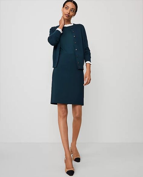 840215 Petite Suits, Slate Green, Blazer And Skirt, Sleepwear & Loungewear, Ann Taylor Dresses, Petite Fashion, Skirt Suit, Trending Now, Above The Knee