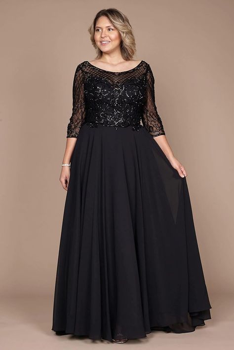 Amazon.com: Mother of The Bride Dress - Plus Size Long Sleeve Formal Dress - Hand Beaded Top Long Evening Gown for Wedding Black : Clothing, Shoes & Jewelry Long Sleeve Formal Dress, Sleeve Formal Dress, Jacket Dresses Formal, Two Piece Gown, Light Jewelry, Long Sleeve Dress Formal, Plus Size Formal, Evening Dresses Plus Size, Dress Drawing