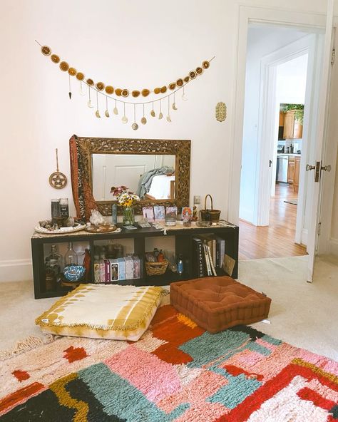 Sacred space, right at home 🏠✨ Creating a spiritual altar isn’t just decor - it’s your personal power spot! 🔮💫 Whether it’s a tiny corner or a whole room, your altar is where: • Intentions become reality 🌟 • Stress melts away 😌 • You connect with your higher self 🧘‍♀️ • Magic happens daily ✨ My altar essentials: 📿 Meaningful symbols 🕯️ Candles for ambiance 🌿 Nature elements 📓 Journal for reflections Remember, there’s no ‘right’ way - your altar should vibe with YOU! 💖 See a few of our fa... Alters Spiritual Ideas, Floor Altar, Alter Ideas Spiritual, Altar Essentials, Zen Room Ideas, Spiritual Altar Ideas, Altar Ideas Sacred Space, Office Altar, Witchy Space