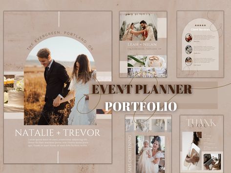 "EVENT PLANNERS, it's time to take your business to the next level and make it look more professional! Introduce yourself to potential clients, present them your services and show your best work with these templates! You can use it to send it online or print it! WHAT'S INCLUDED: 25 A4 templates including: ◘ cover page ◘ table of contents ◘ meet the planner page ◘ about page ◘ services page ◘ packages page ◘ our events page ◘ 15 event presentation templates ◘ clients testimonials page ◘ thank you page ALL PAGES are FULLY EDITABLE IN CANVA so you can change the text, colors, photos or resize it! HOW TO ORDER 1. Add this listing to your cart by clicking \"Add to Cart\" 2. Submit your payment information and \"Order\" 3. After you complete your order, you will see the link for downloading the Wedding Planner Portfolio, Event Planner Portfolio, Event Presentation, Event Planning Portfolio, Services Page, Company Portfolio, Marble Pink, Professional Event, Event Planning Business