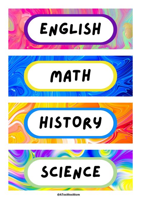 School subject labels free printable Editable Subject Labels Free Printable, Subject Labels Free Printables, Subjects Label, Subject Labels For Notebooks, School Subject Labels Free Printables, Labels For Notebooks, School Subject Labels, Subject Stickers, School Labels Printables