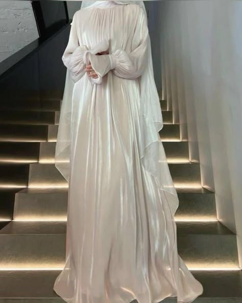 White Abaya Wedding Dress, Bridal Abaya, Modest Bridal Dresses, Wedding Abaya, Hijabi Dresses, Muslim Wedding Gown, Nikah Outfit, Muslimah Wedding Dress, Nikah Dress