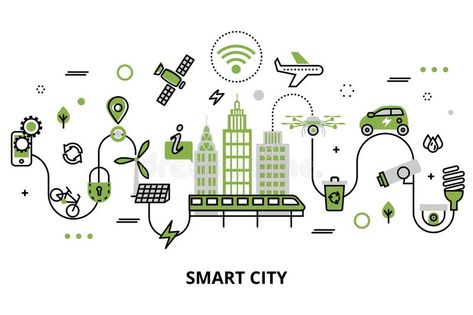 Concept of smart city, technologies of future. Modern flat line design, concept #Sponsored , #AFFILIATE, #paid, #city, #Concept, #future, #technologies Cyberpunk Art Futuristic Architecture, Future City Concept, Futuristic Architecture Future City, Google Office, City Sketch, Sustainable Transport, Info Graphics, Sustainable City, City Logo