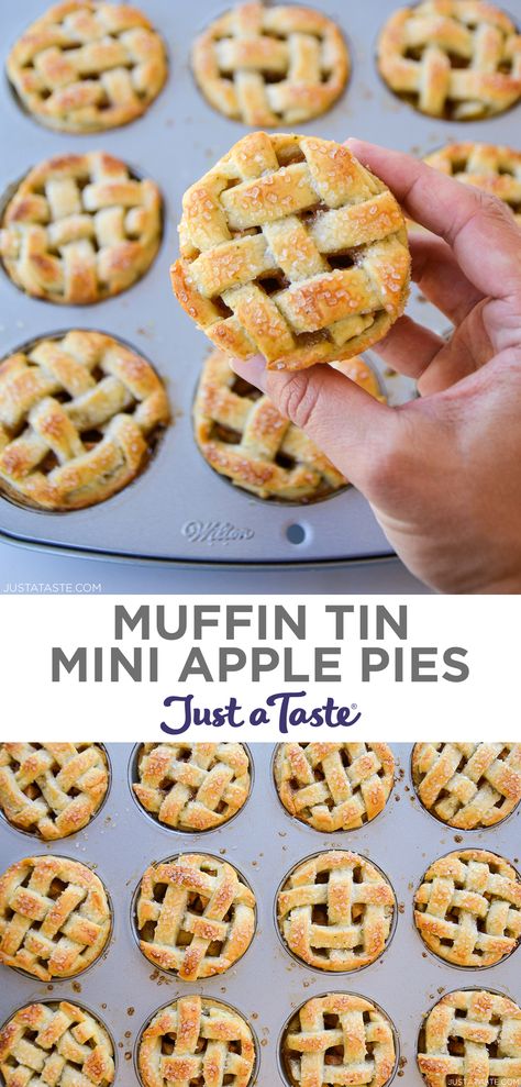 Muffin Apple, Easy Apple Recipes, Apple Recipes Easy Healthy, Mini Apple Pie, Apple Recipes Healthy, Fall Baking Recipes, Apple Recipes Easy, Mini Apple Pies, Just A Taste