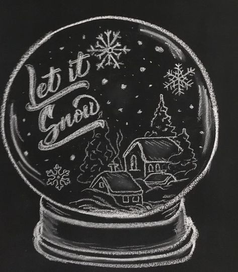 Snowglobe Chalkboard Art, Winter Dry Erase Board Art, Winter Chalkboard Art Ideas, Holiday Chalkboard Art, Winter Chalkboard Art, Christmas Chalkboard Ideas, Winter Chalkboard Ideas, Chalkboard Art Ideas, Winter Chalkboard