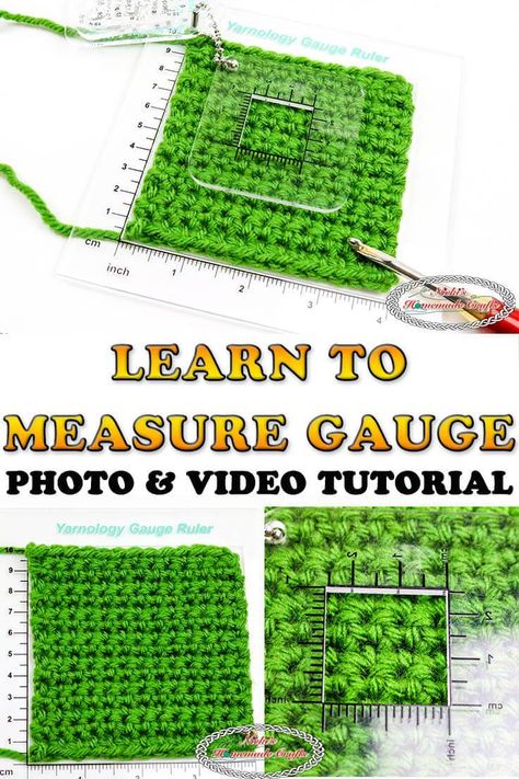 Learn how to properly check, measure and adjust your gauge on crochet projects using this easy to understand Photo and Video Tutorial. Learn the Secret to a happier crochet life. #free #crochet #pattern #gauge #crochetgauge #measure #adjust #diyideas #crochettutorial #tutorial #secret #crochettip #crochetgauge Crochet Gauge, Knitting Tips, Crochet Tips, Crochet Tutorials, Crochet Design, Crochet Stitches Tutorial, Crochet Instructions, Tunisian Crochet, Crochet Chart