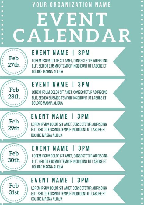 Upcoming Events Design Layout, Upcoming Events Flyer, Event Calendar Design, Events Calendar Design, Event Schedule Design, Honors College, Work Templates, Event Poster Design Inspiration, Work Posters