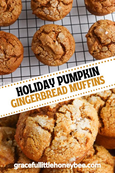 Gingerbread Protein Muffins, Gingerbread Muffins Pioneer Woman, Pumpkin Molasses Muffins, Gingerbread Muffins Healthy, Pumpkin Gingerbread Muffins, Oatmeal Cupcakes, Daycare Meals, Molasses Muffins, Pumpkin Gingerbread