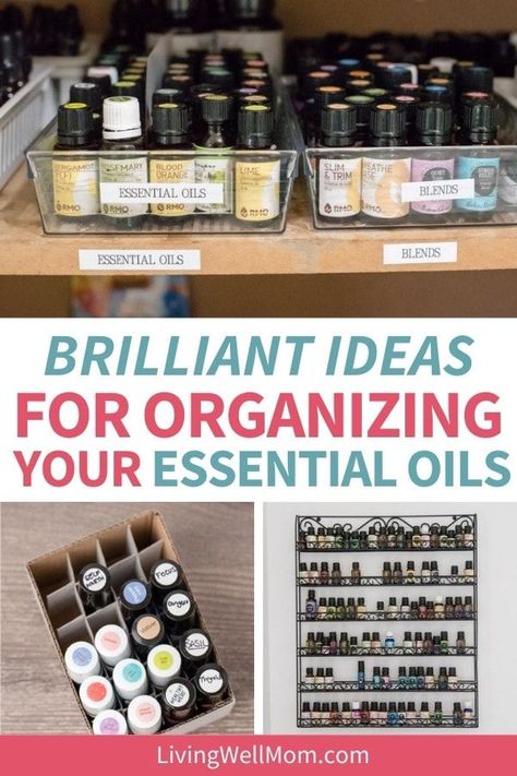 Here's a couple of quick and easy ways to organize essential oils that still lets you have access to what you need when you need it. Organizing your essential oils has never been easier! Organizing Essential Oils Storage, Organize Essential Oils Storage, Diy Essential Oil Display, Essential Oils Display Ideas, Organizing Essential Oils, Essential Oil Set Up, Essential Oil Storage Diy, How To Organize Essential Oils, Essential Oil Organization Storage Diy