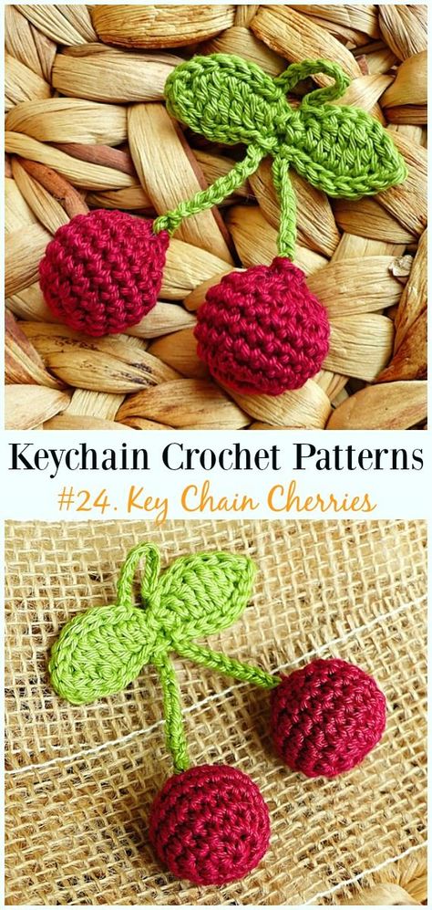 Key Chain Cherries Crochet Free Patterns - #Keychain #Crochet Patterns Cherries Crochet, Cherry Festival, Crochet Free Patterns, Keychain Crochet, Crochet Fruit, Crochet Keychain Pattern, Crochet Gratis, Crochet Food, Kawaii Crochet