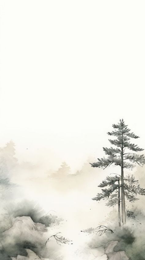 Forest wallpaper backgrounds outdoors nature. | premium image by rawpixel.com / north Outdoors Drawing, Pine Tree Background, Drawing Iphone Wallpaper, Watercolor Pine Trees, Wallpaper Tree, Trees Background, Forest Watercolor, Wallpaper Watercolor, Watercolor Forest