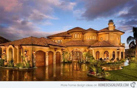 15 Sophisticated and Classy Mediterranean House Designs | Home Design Lover Mediterranean Exterior Design, Mediterranean House Designs, Mediterranean Exterior, Tuscan Design, Tuscan House, Casas Coloniales, Mediterranean Decor, Mediterranean Home, Mediterranean Homes