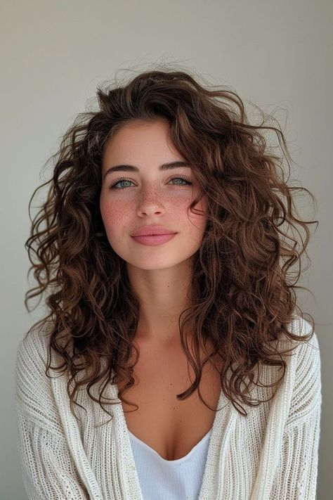 Shorter Natural Curly Hair, Haircuts For Dense Hair, Long Wavy Fine Hair, Wavy Hair Mid Length Haircut, Permed Before And After, Multi Textured Perm Long Hair, Curly Collarbone Length Hair, Medium Length Wavy Curly Hair, Mid Length Curly Haircut With Layers