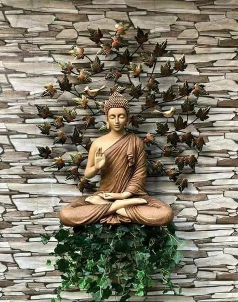 Buddha Statue Home Interior Design, Buddha Statue Decor, Buddha Statue Garden, Glass Partition Designs, Buddha Statue Home, Buddha Wall Decor, Lotus Buddha, Buddha Home Decor, Buddha Garden