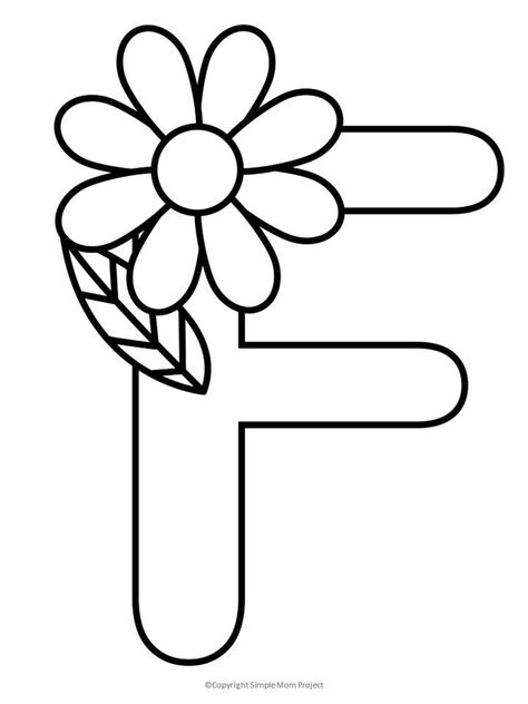 F Is For Flower Preschool, Letters To Color Printable, Letter F Crafts For Preschoolers Ideas, F Art Preschool, F Is For Flower Craft, Letter F Coloring Page Free Printable, F Preschool Activities, F Letter Craft, Letter F Coloring Page