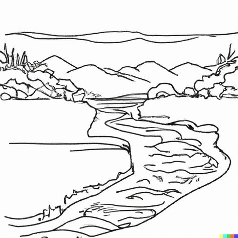 Mountain Trees, Mountain Drawing, Single Line Drawing, Design Theory, Single Line, Line Drawing, Line Art, Trees, Drawings