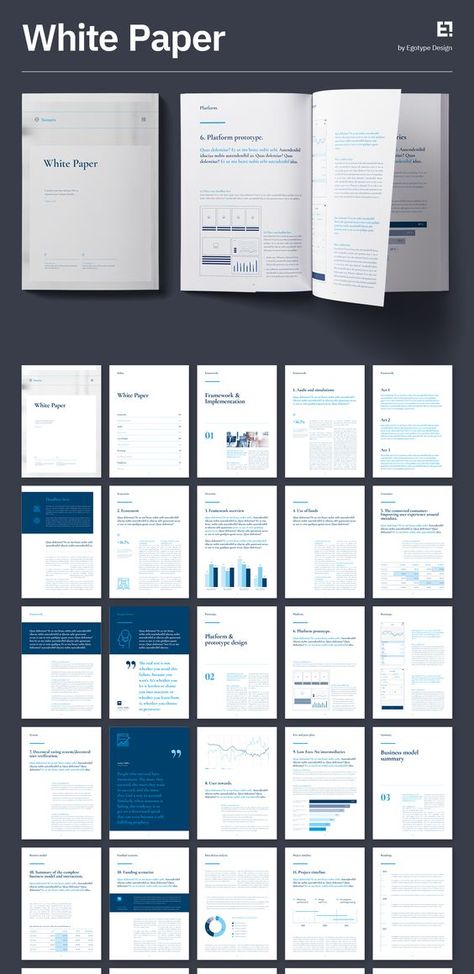 White Paper Template – Design Brochure Minimal and Professional White Paper and Company Brochure template for creative businesses, created in Adobe InDesign, Microsoft Word and Apple Pages in International DIN A4 and US Letter format. Download Template: https://1.envato.market/A59Xj White Paper Layout Design, Word Template Design Layout, A4 Document Design, Document Design Layout, A4 Template Design, Word Document Design, Paper Layout Design, Microsoft Word Design, Paper Template Design