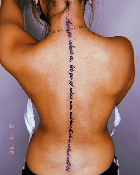 Womens Tattoos 2023, Spine Tattoo Quotes, Womens Tattoos, Tattoos 2023, Belly Tattoos, Small Quote Tattoos, Pretty Hand Tattoos, Quote Tattoos, Extravagant Wedding