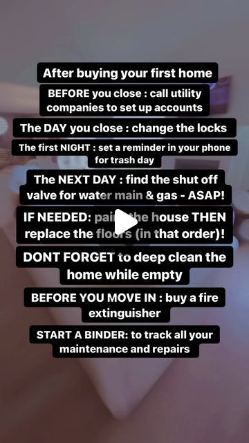 Natalie Downs Tennessee Realtor + Content creator on Instagram: "Trust me, you’ll want to hit ‘save’ on this one! 🌟 The journey doesn’t end at the closing table – oh no, it’s just getting started. Here’s a little checklist to tuck into your back pocket for when you unlock the door to your first home. 🏡✨  These aren’t just details; they’re the keys to settling in comfortably and starting your homeowner journey on the right foot. Easy to overlook, but oh-so-crucial for your new home bliss!  Feeling the home-buying process overwhelm? Tap the link in my bio and join the 90 Days to Homeownership Challenge. Let’s make sure you’re more than ready, from day one in your new home to every cozy day after. 🗝️💖  Natalie Downs Licensed Realtor®️ Epique Realty ✉️ natalie@nataliedowns.com  #ElegantHom Homeowner Aesthetic, Realtor Content, First Home Checklist, Trash Day, Realtor License, Cozy Day, Buying Your First Home, Home Buying Process, Buying Process