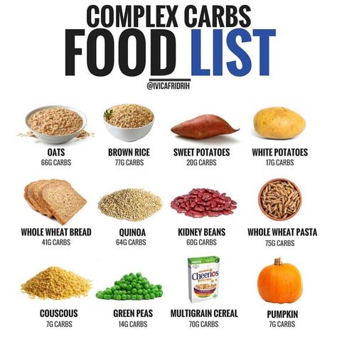 💥COMPLEX CARBS FOOD LIST💥 ⠀⠀ 👉🏻 These healthy carbohydrate-rich foods will not only help you to achieve your weight loss, muscle building,… What Is Carbs, Simple Carbs List, Carb Sources, What Are Carbs, Complex Carbs, Complex Carbohydrates, Good Carbs, Resep Diet, Healthy Carbs