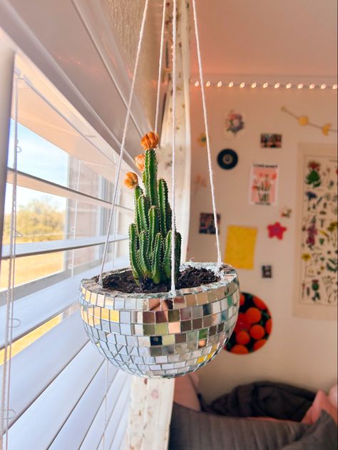 Disco Cowboy Room, Disco Cowboy Home Decor, 70s Themed Bedroom Aesthetic, Discoball Planter Diy, Disco Cowboy Decor, Disco Cowgirl Home Decor, Disco Cowgirl Aesthetic Room, Trendy Crafts 2023, Disco Cowgirl Room Decor