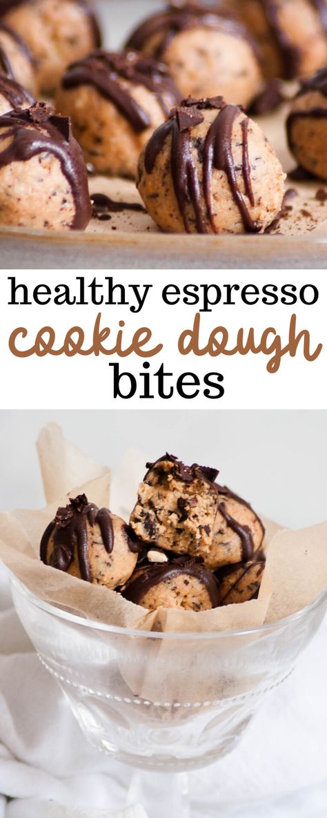 Espresso Dessert, Erin Lives Whole, Espresso Cookie, Bite Size Cookies, Cookie Dough Bites, Healthy Vegan Snacks, Coffee Cookies, Edible Cookies, Healthy Coffee