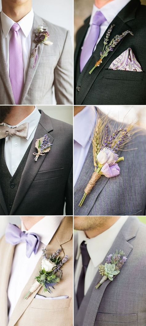 Purple Lavender Wedding, Lavender Wedding Ideas, Lavender Wedding Theme, Wedding Flower Guide, Wedding Boutonnieres, Purple Wedding Theme, Sage Wedding, Lilac Wedding, Inexpensive Wedding